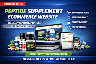 create a peptide supplement ecommerce website or online store
