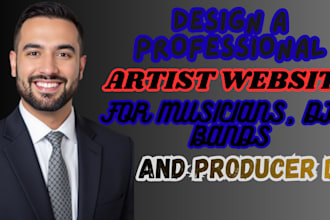 design a professional artist website for musicians, djs, bands and producer dj