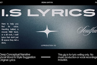 write soulful malay or english lyrics for your song