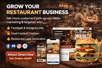 manage restaurant social media marketing, food promotion, and restaurant ads