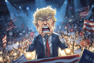 design digital political cartoon for political cartoon