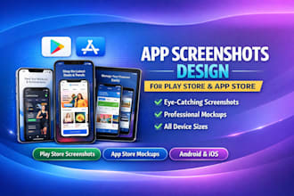 design app screenshots mockup for playstore and appstore