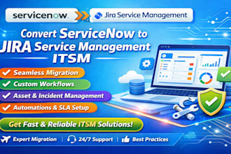 convert servicenow service desk setup into jira service management itsm