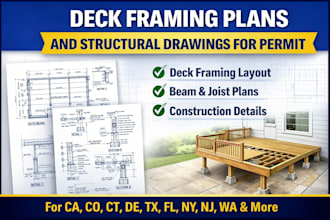 design deck framing plans and structural drawings for permit