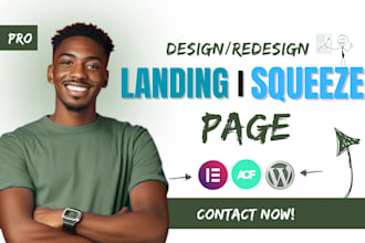 design wordpress landing page elementor landing page