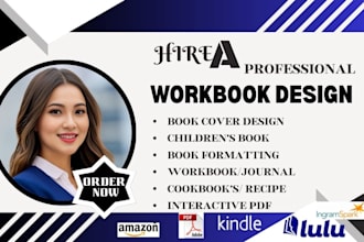 design professional workbook, worksheet and fillable PDF for KDP or canva