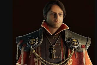 ue5 warrior character, realistic game model, modular avatar, xgen, animate 3d