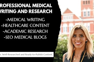 research and write medical and healthcare content