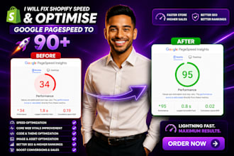 fix shopify speed and optimize google pagespeed to 90 plus