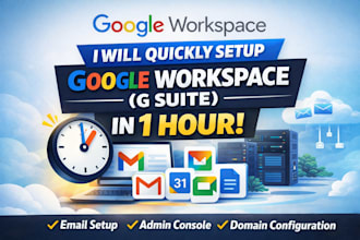 quickly setup google workspace, gsuite in 1 hour