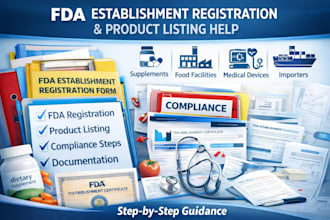 assist with fda establishment registration and product listing