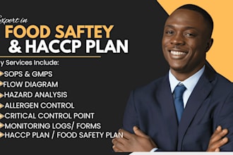 create haccp food safety plan and sop manual for restaurants