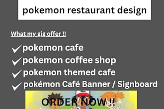design amazing pokemon cafe pokemon coffee shop pokemon restaurant logo or brand
