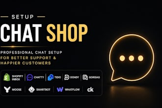 setup chat shopify inbox chatty tidio dondy gorgias moose smartbot whatflow ck
