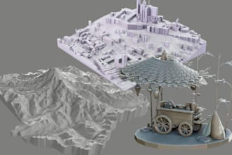 sculpt 3d topographic map elevation terrain 3d diorama model for 3d printing