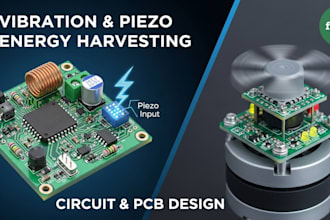 design vibration or piezoelectric energy harvesting circuit and pcb prototype