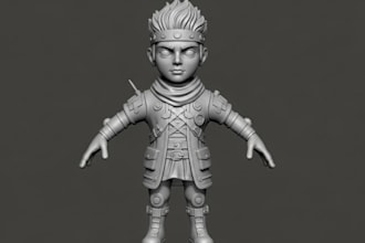 do 3d character model, 3d stylized character, 3d sculpting ,metahuman character