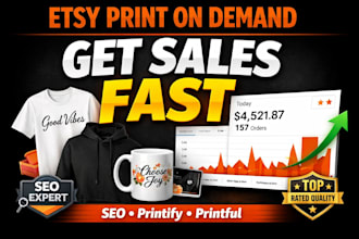 etsy print on demand setup with printify printful etsy seo