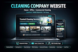 design a commercial cleaning website or janitorial business website