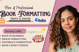 do paperback book formatting, print ready book, ebook formatting for KDP