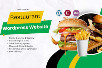 design a restaurant, pizza shop, wordpress website with online ordering