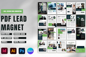 design PDF lead magnet, ebook design, workbook design, checklist, PDF design