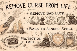 remove curse from life, remove bad luck, back to sender spell, protection fast