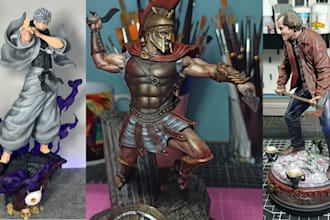 3d print and paint custom anime figure action figure in 4k 8k 12k resin printing