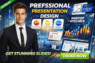 do powerpoint presentation design, google slides, sales pitch deck, slide deck