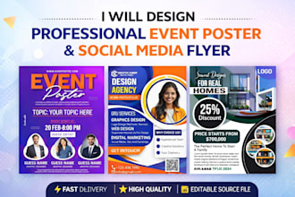 design a flyer, poster, dl flyer or corporate roll up banner