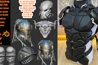 design 3d mask, 3d helmet, cosplay armor 3d custom mask for printing