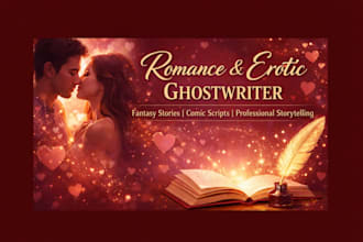 be your romance ghostwriter, erotic, fantasy story and comic script writer