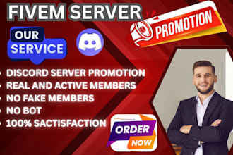promote your gaming server fivem, rust, minecraft, discord server promotion