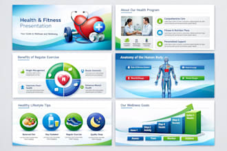 design your medical and healthcare, fitness powerpoint, workbook, playbook