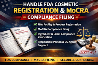 handle fda cosmetic registration and mocra compliance filing