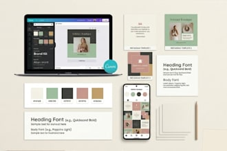 set up your canva branding kit, brand guidelines, canva social media templates