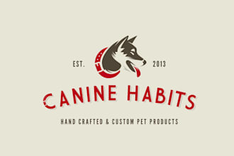 design amazing a retro dog logo for pet products canine