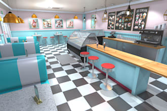 design your 3d retail store, 3d shop front and exterior, 3d store rendering