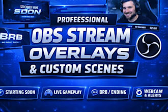 design professional obs stream overlays and custom scenes