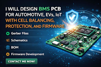 design bms pcb for automotive ev iot with cell balancing protection and firmware