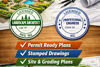 create landscape architecture design and stamped permit plans