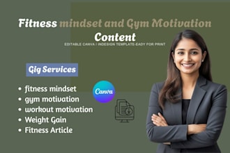 write fitness mindset and gym motivation content