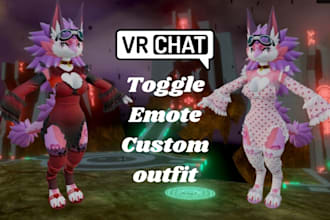 create custom vrchat avatar vrc avatar furry anime 3d character model