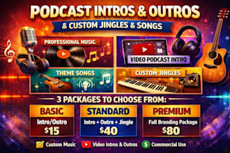 podcast intro outro music video podcast jingles podcast theme and custom songs