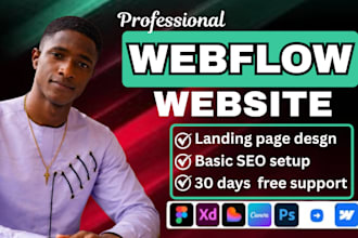 design or develop webflow landing page, webflow website, figma to webflow design