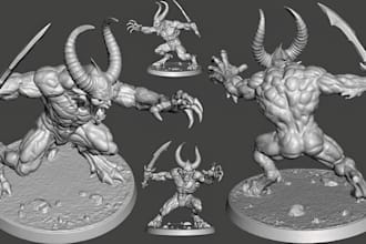 custom high quality dnd character miniature stl for 3d printing tabletop rpg