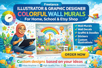 design an amazing wall mural for a kids room