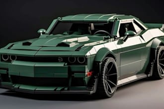 design custom 3d lego model lego set toys manual instructions 3d lego car ship