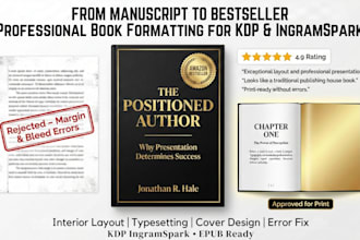 fix KDP indesign book formatting error typesetting, book interior and cover