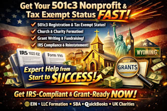 501c3 non profit registration, 501c3 tax exempt, reinstate 501c3, 1023ez 990